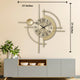 Intricate Geometry Gold Decorative Wall Clock and Metal Wall Art Panel
