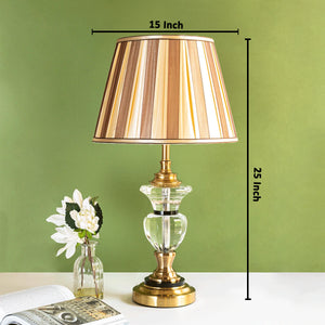 LLyon Classic Stainlless Steel Crystal Lamp with fabric shade
