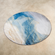 Aqua Marine Circular Floor Rug(5 x 5 feet)