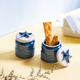 Glistening Blue Starfish Lidded Storage Jar Set