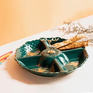 Glace Reindeer Holder Ceramic Snack Bowl