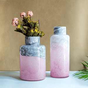 Artiseme Marble effect Handblown Glass Decorative Vase