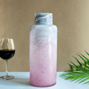 Artiseme Marble effect Handblown Glass Decorative Vase