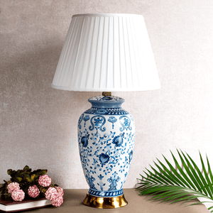 Asian Antique Blue-White Ceramic Lamp