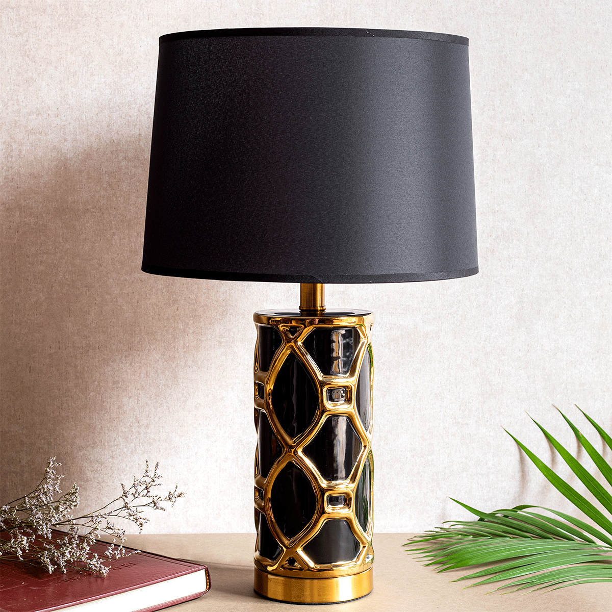 Buy Midlands Cylindrical Table Lamp-Black Dekor Company