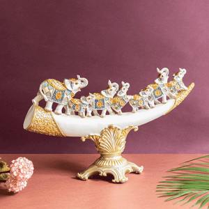 The Jaipur Royal Elephant Family Table Decoration Showpiece