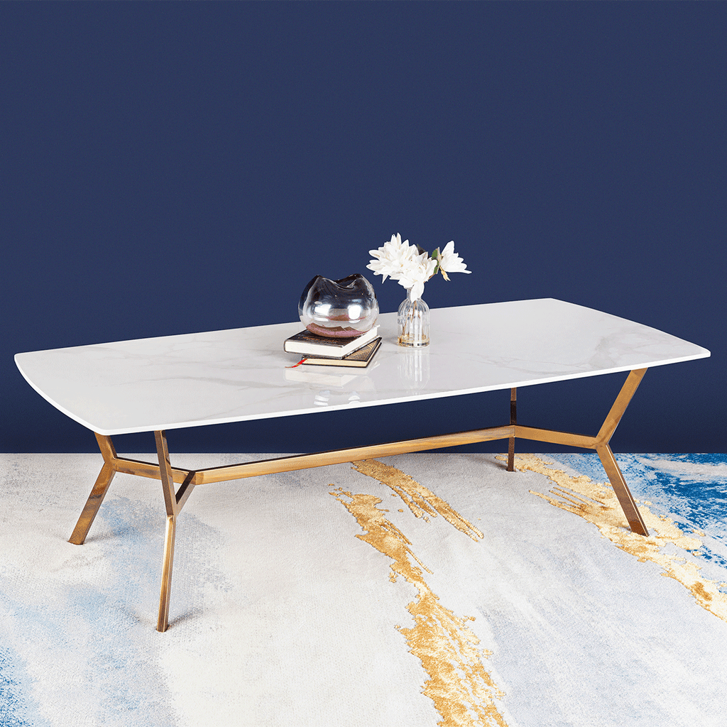 The Roman Rectangular Marble Coffee Table