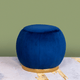 The Parisian Blue Velvet Round Ottoman