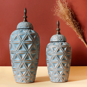 The Rustic Charm Ceramic Decorative Vase - Set of 2