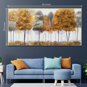 A Crisp Winter Morning 100% Hand Painted Wall Painting (With Outer Floater Frame)