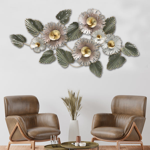 Madison Floral Affair Metal Art for Wall - Gold Foil Work