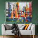 Sunset at Brooklyn Bridge Handpainted Wall Art