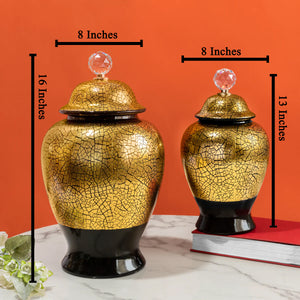 Metallic Magic Decorative Ceramic Vase - Pair