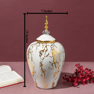 Scandinavian Marbled Decorative Ceramic Vase - Small