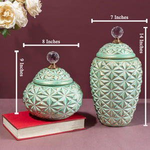 Modernity with a Twist Decorative Ceramic Vase - Pair