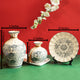 Off-White Icy Florals Decorative Ceramic Vase and Showpieces - Set of Three