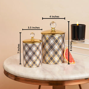 Ombre Patterned Storage & Decorative Jar - Set of 2