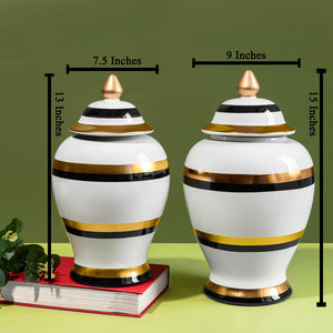 Ornate Baroque Decorative Ceramic Vase - Pair