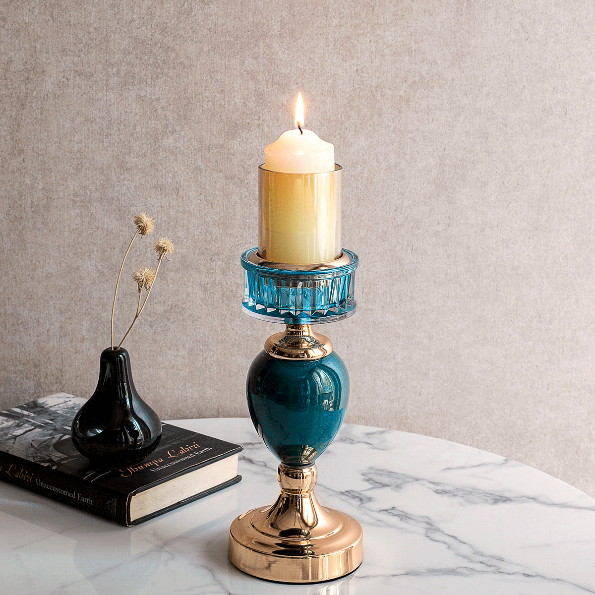Buy Victorian Hour Glass Shaped Ceramic candle stand