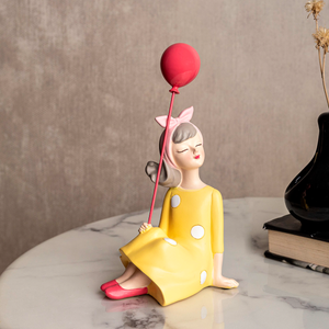 Girl with a Red Balloon Decorative Showpiece