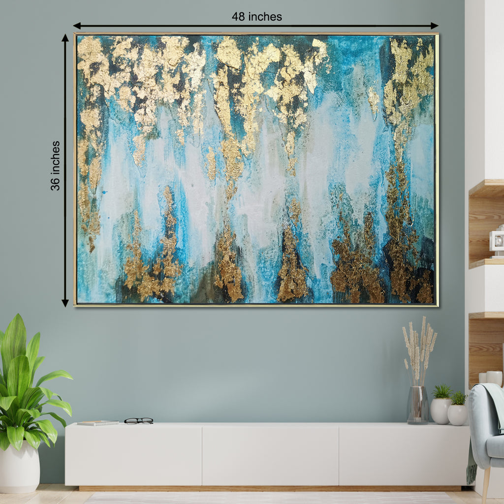 The Royal Blue Thames Abstract 100% Hand Painted Wall Painting