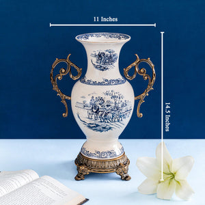 Stoke Ivory Ornate Accents Vase& Decorative Showpiece