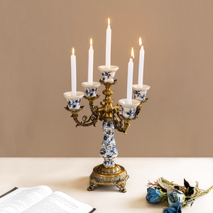 Victorian Ivory & Gold Candle Stand