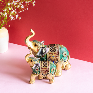 The Bengal Elephant Reign Decorative Showpiece - Pair