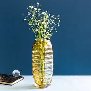 The Yellow Aua Drop Handblown Glass Vase - small