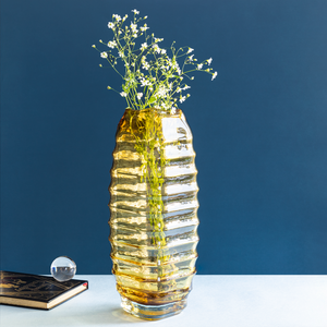 The Yellow Aua Drop Handblown Glass Vase - Big