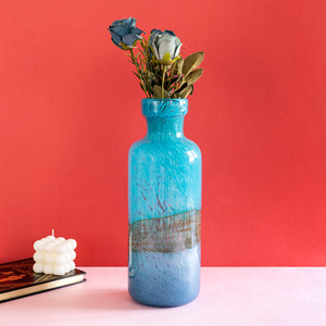 The Blue Sea Bed Handblown Decorative Vase - Big