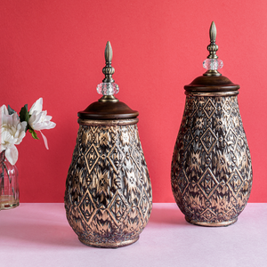 The Moroccan Tajine Ceramic Decorative Vase - Pair