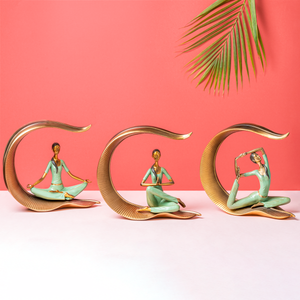 Yogis In Paradise Decorative Showpiece - Set of 3