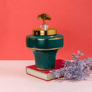 Emerald Elegance Decorative Ceramic Vase - Small