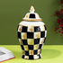 Checkered Radiance  Decorative Ceramic Vase And Showpiece - Small