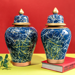 Morning Sky Decorative Ceramic Vase - Pair