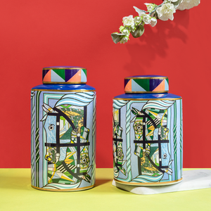 The Vibrant Song of Nature Decorative Ceramic Vase - Pair