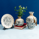 Icy Florals Decorative Ceramic Vase and Showpieces - Set of Three