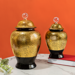 Metallic Magic Decorative Ceramic Vase - Pair