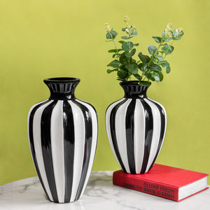 Night and Day Decorative Ceramic Vase - Pair