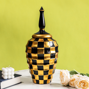 Checkered Glamour Decorative Ceramic Vase