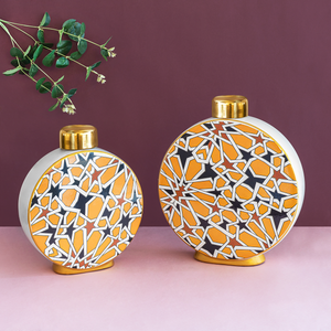 Magnificent Marvel Ceramic Vases And Showpieces Pair