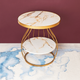 Mystical Allure Marble and Gold Side Table