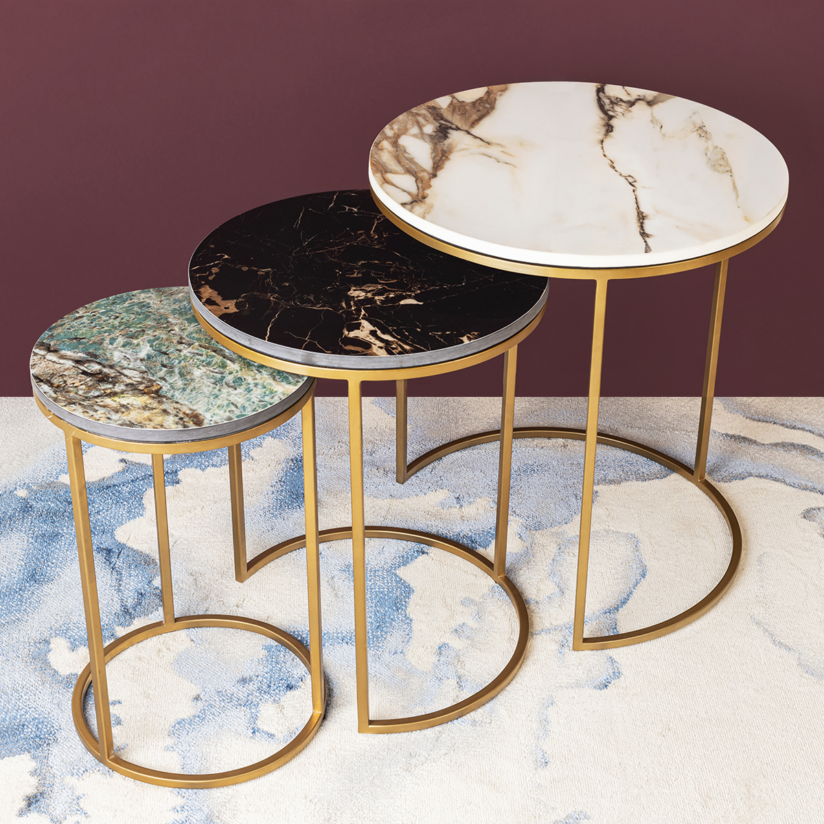 Glitter and Glamour Set of Three Nesting Tables