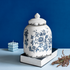 Floral Romance Ceramic Jar - Medium (Blue)