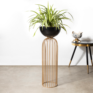 Urban Zen Planter (Gold Stand & Black Pot) - Big