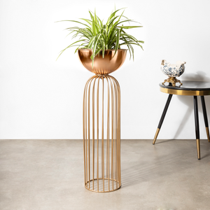 Urban Zen Planter ( Gold Stand & Ross Gold Pot ) - Big