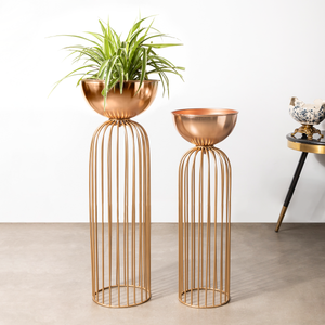 Urban Zen Planter ( Gold Stand & Ross Gold Pot ) - Pair