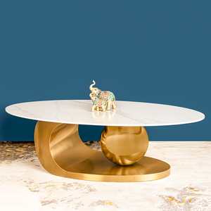 Amara Gold Base Round Accent Table - Gold (Stainless Steel)