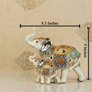 The Agra Royal Elephant Table Decoration Showpiece - Pair